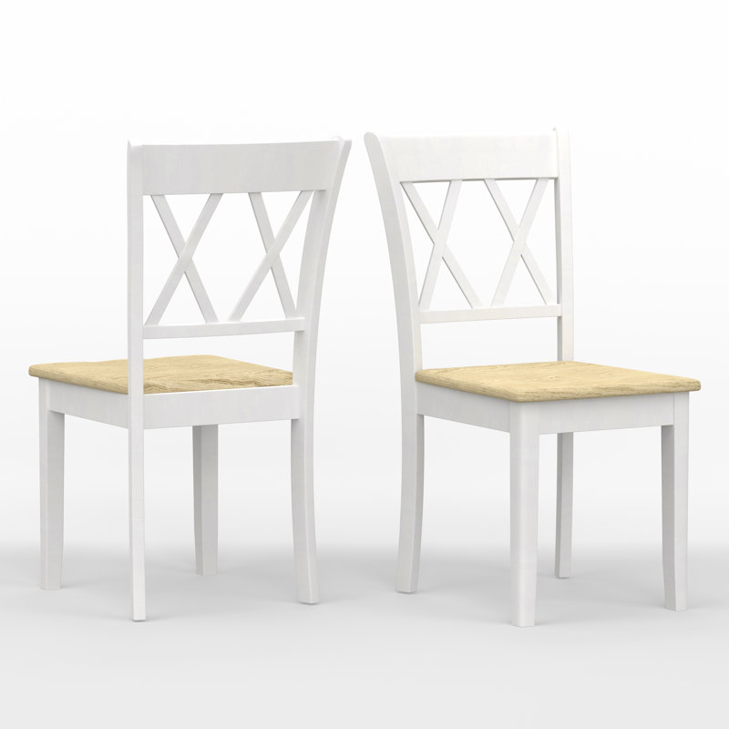 Turpin 17.52'' H Solid Wood Side Chair, White/Natural