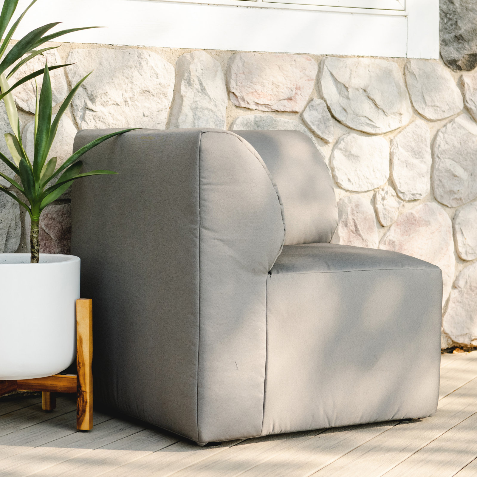 Patio Lounge Chair, Dark Gray