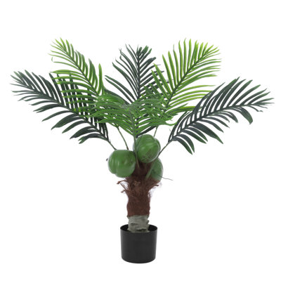 35.4" Artificial Palm Tree Fake Tropical Paradise Palm Tree 