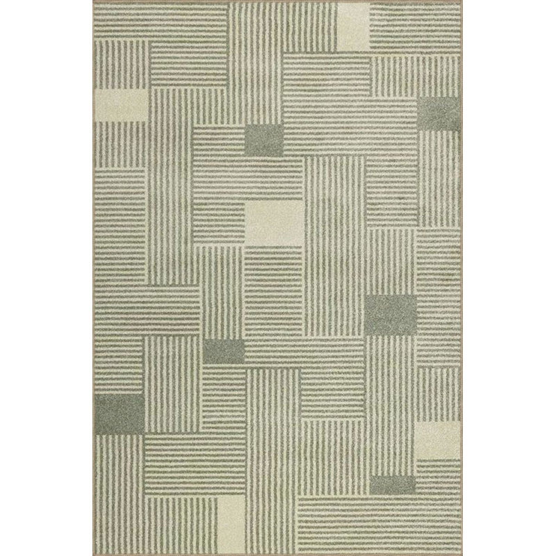Tapis vert lavable à motif tissé vert, Sous-tapis rectangulaire 4 pi 7 po x 6 pi 7 po inc