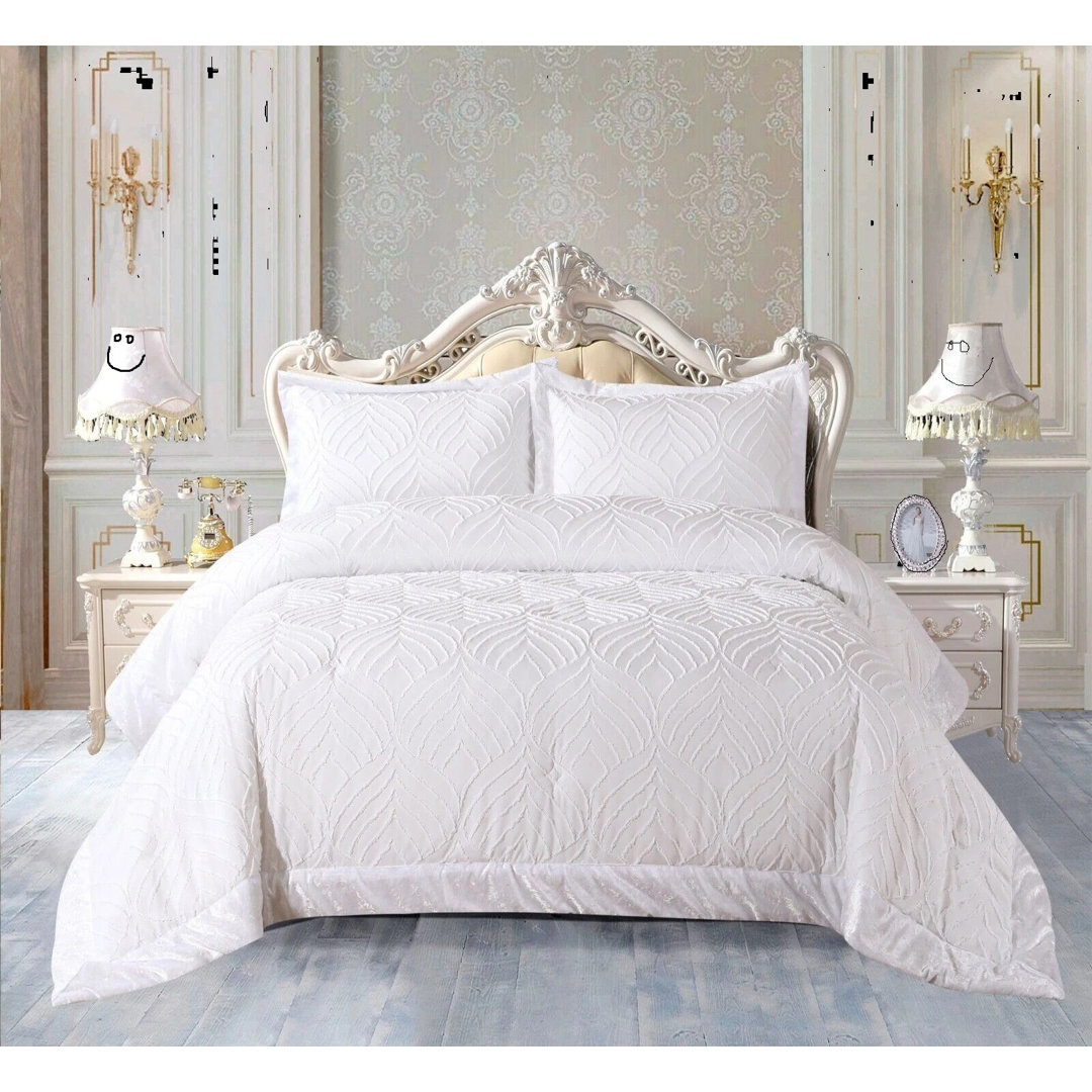 Luxury Quilted Modern Tufted  Bedspread Comforter Throw Bedding Set With Pillow Shams