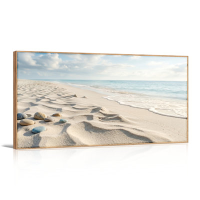 Ensemble de 1 tableau sur toile représentant une scène de plage