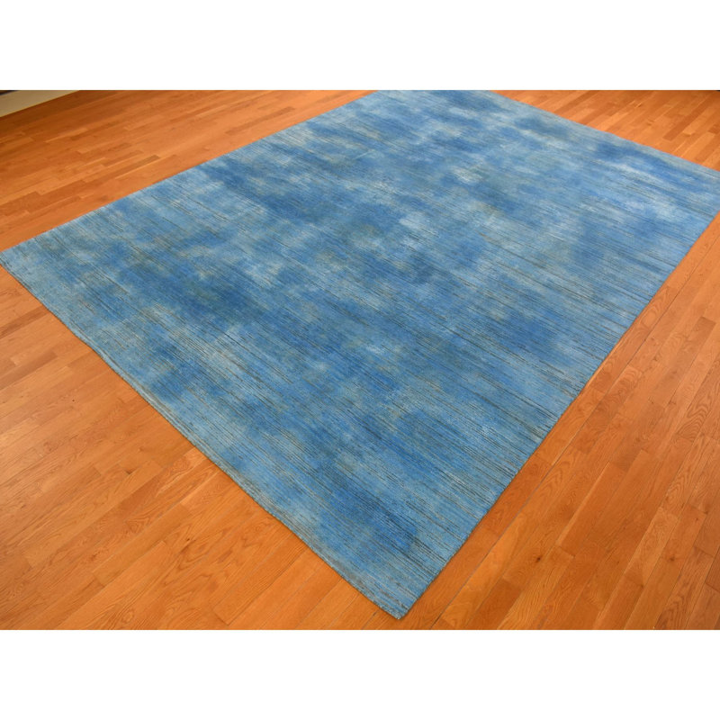 Vasiliy One-of-a-Kind Rectangle 10'0" X 14'1" New Age Area Rug in Blue