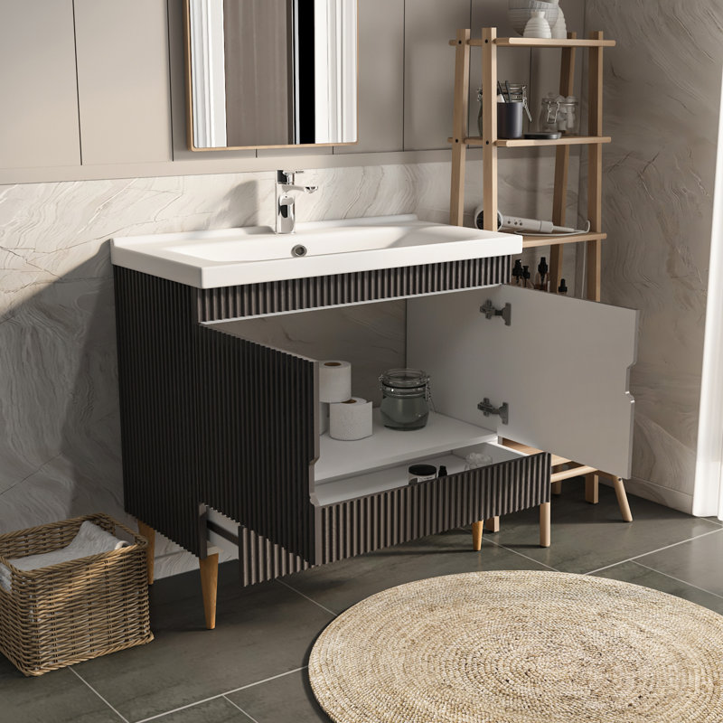 Sahra Bathroom Vanity, Anthracite, 100cm