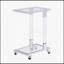 Table d'appoint en verre, table de bout, table carrée en verre avec base en métal pour salon, chambre à coucher, balcon, maison et bureau
