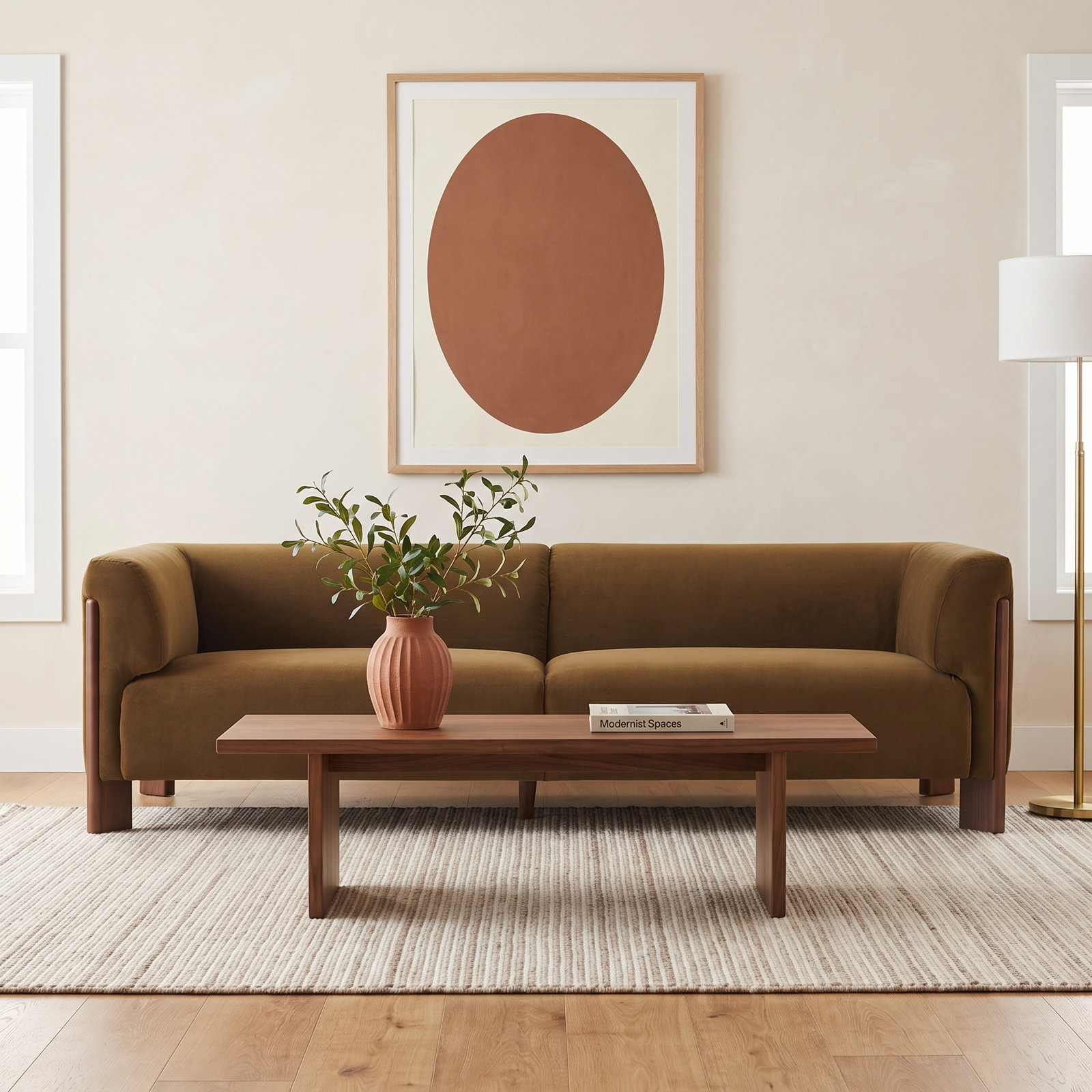 Wanetta 88" Upholstered Sofa, Soren Ochre Performance Velvet