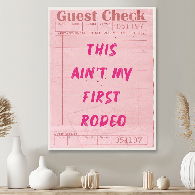 Décoration murale «This Ain pas My First Rodeo» - Cocktail, Toile avec cadre flottant or, H 44 po x l 34 po x P 1,5 po