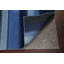 Tapis bleu / gris en laine noué à la main de conception unique 6 pi 8 po x 9 pi 9 po New Age