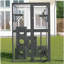 Enceinte d'extérieur pour chat avec portes à double entrée Catio, tablettes grimpantes grises, aire de jeu en bois de pin résistant aux intempéries avec 7 boîtes en bois combinées Freely