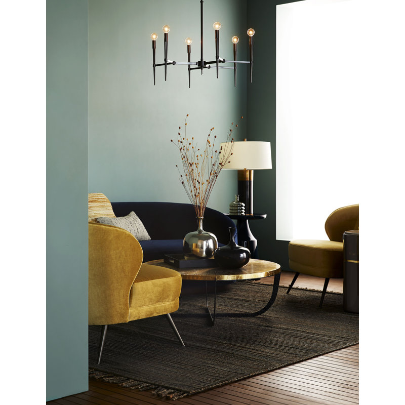 Kitts Barrel Chair, Marigold Velvet
