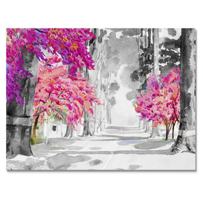 " Pink Cherry Blossom Tree Forest " Color Photography Print