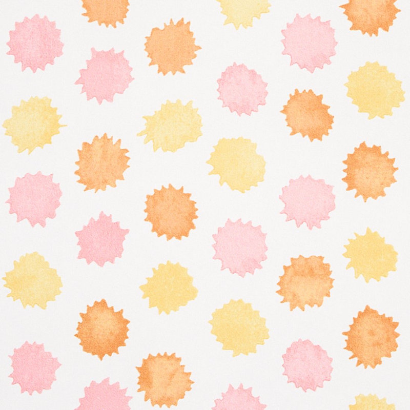 Papier peint Mini Bursts, Jaune / rose