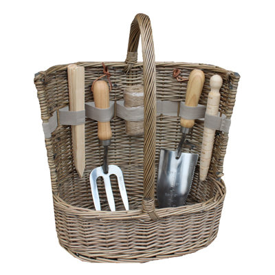 Large Deluxe Garden Tool Wicker Basket