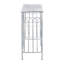 Console 40 po x 14 po x 31 po en fer forgé rustique, finition argent patinée, table d'appoint