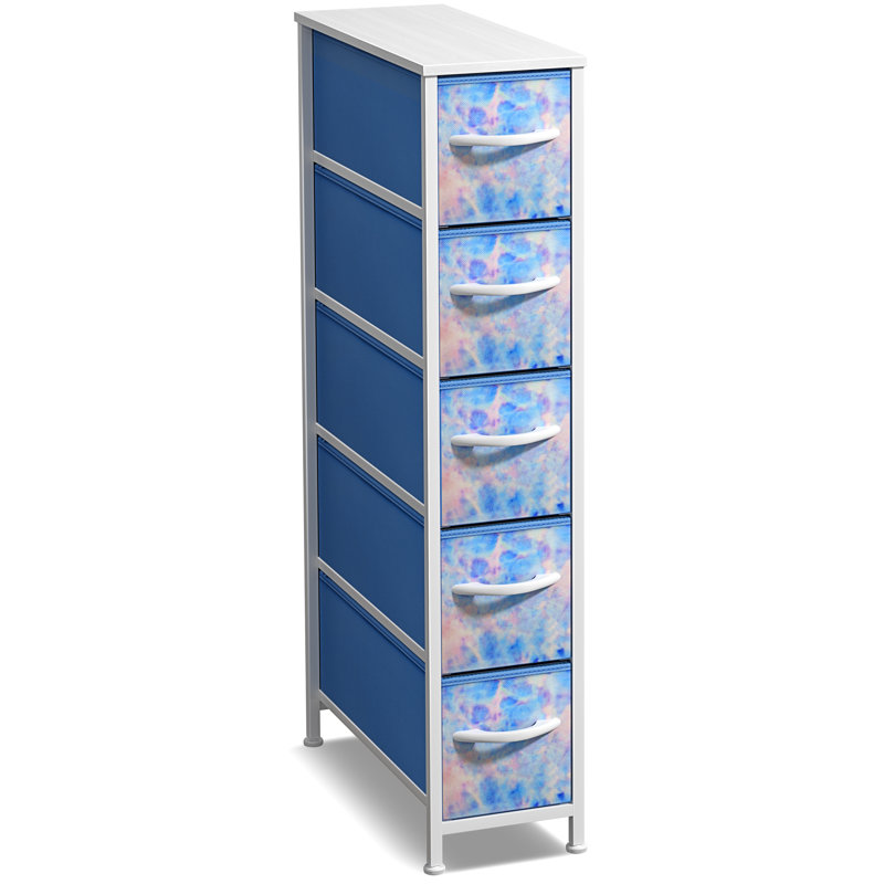 Commode étroite à 5 tiroirs Sorbus, Tie Dye Blue