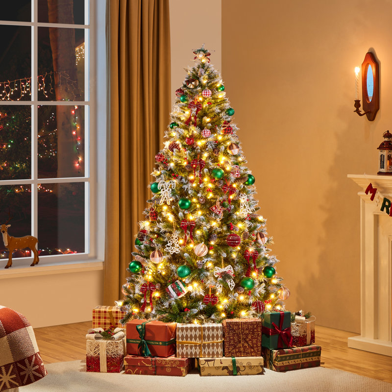 Lighted Artificial Fir Christmas Tree, 5 ft