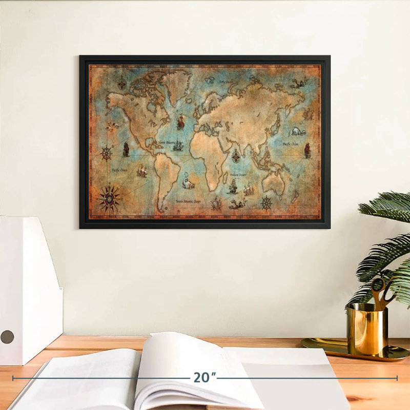 Carte du monde Aliaz, H 9 po x l 13 po