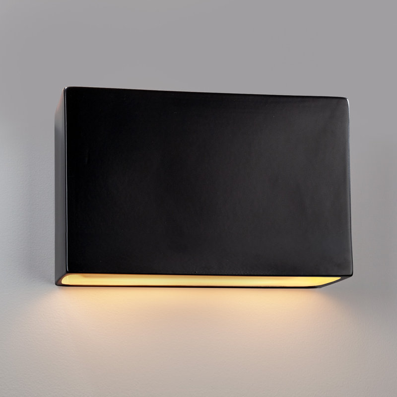 Applique murale encastrée 1 lumière à intensité variable Durso, Noir mat carbone, DEL, H 10 po x l 16,5 po x P 4 po