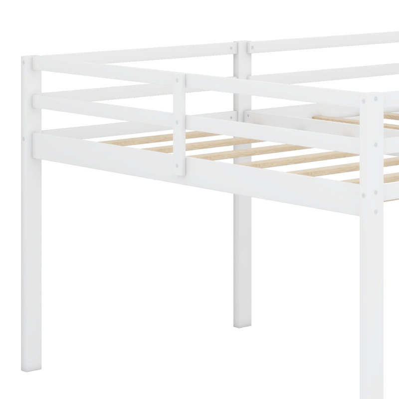 L-Shaped Loft Bed With Ladder And Slide, White