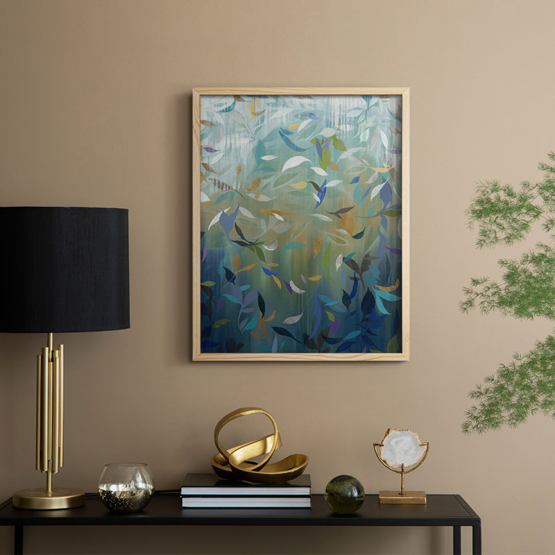 Falling Leaves, reproduction encadrée - bois massif, H 30 po x l 24 po, Naturel