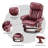 Kimmons Reclining Chairs with Ottoman, 360 Degrees Swivel Recliners with Massage, Faux Leather-1563903964