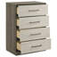 Commode 4 tiroirs Litchfield Chêne gris
