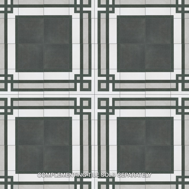 Twenties 8" x 8" Ceramic Patterned Wall & Floor Tile