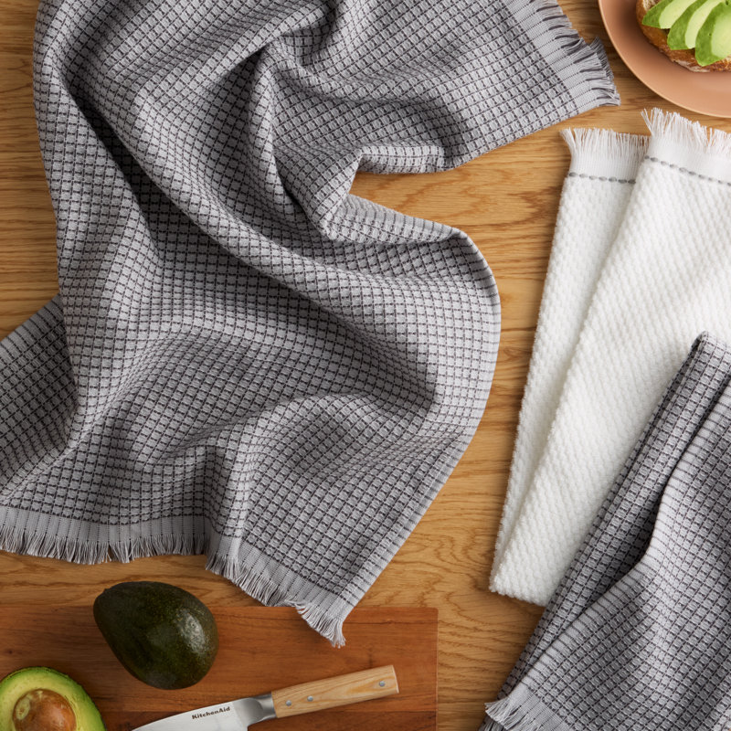 Ensemble de 3 essuie-tout de cuisine Kitchenaid Gourmet Series, Gris mat