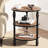 End Table Side Table with Charging Station and 2 Drawers