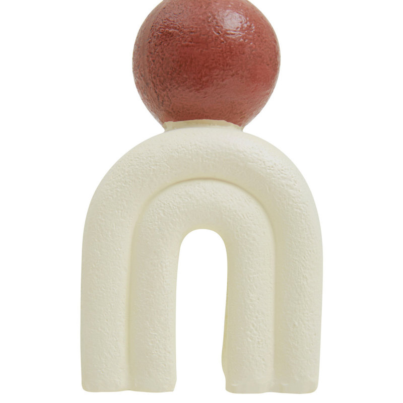 Stone Tabletop Candlestick, Cream