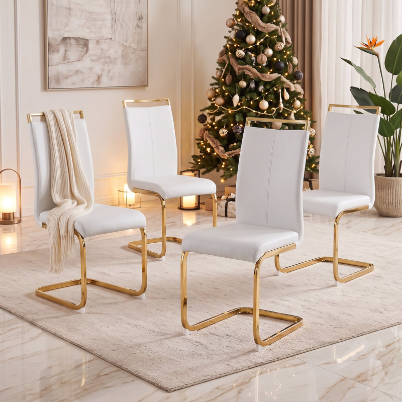 Chaises de salle à manger Modern Glam, Blanc