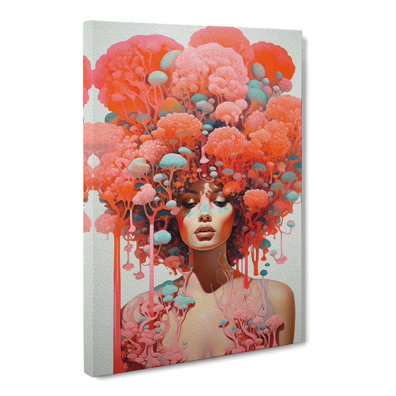 Coral Pop No.2 - Wrapped Canvas Print, 50cm H x 35cm W x 3cm D