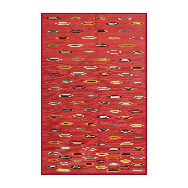 Tapis de zone rouge contemporaine, Rectangle 5 pi x 7 pi
