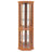 Lighted Corner Display Cabinet, Dark Oak , Adjustable Shelving, - Toppling, For Cherry Or Inspired Rooms Glass Two Section Design, Collectible And Wine Showcase In Home
