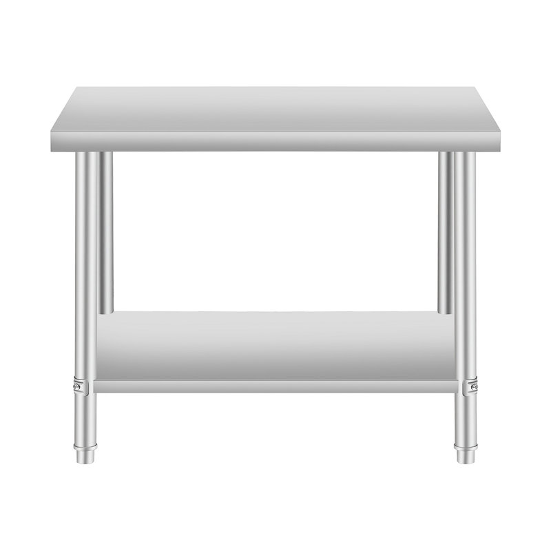Table de travail 36 po * 24 po en acier inoxydable pour la maison et la cuisine commerciale avec tablette inférieure, 32 po de hauteur, longue durée de fabrication 36 po x 24 po, hauteur de préparation de restaurant élevée et confortable
