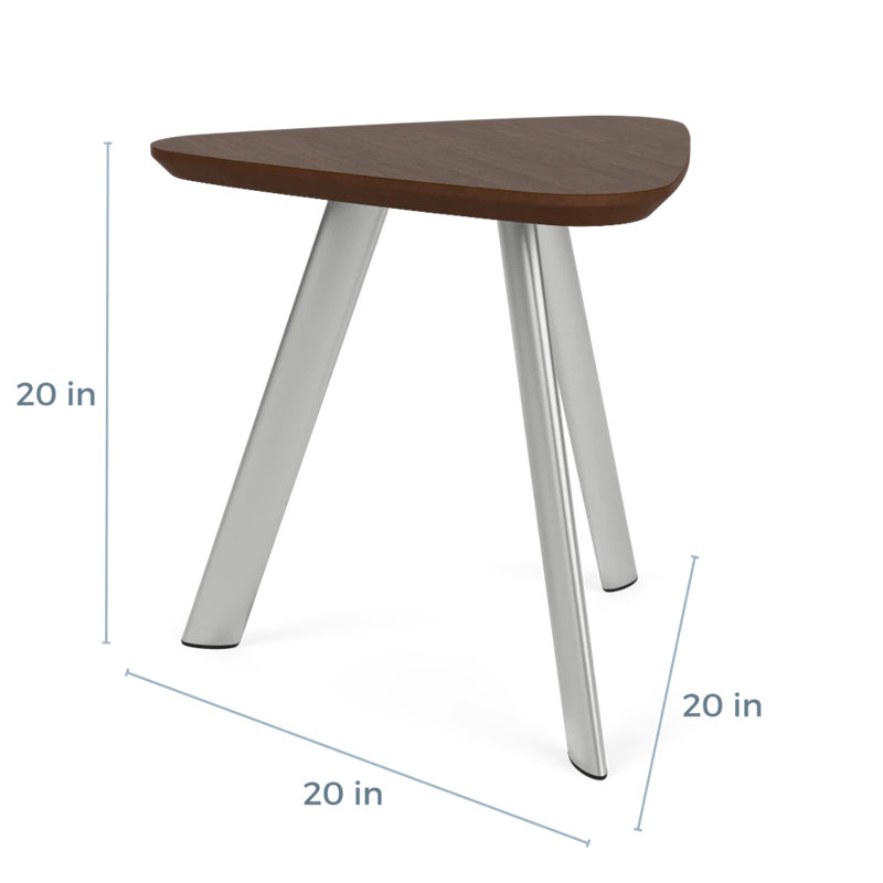 Table de bout Darsey Lounge, Argent argent, Noyer Riftwood