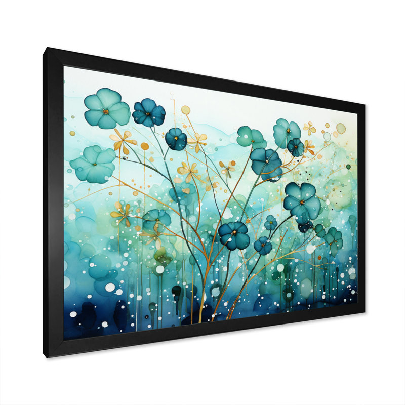 Naos Symphonie apaisante sur toile, Cadre simple noir, H 34 po x l 44 po x P 1,5 po