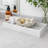 Decorative Tray With Raised Edges, 22 X 8 Rectangular White Marble