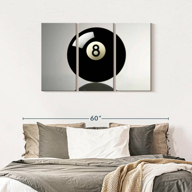 " Pool Ball " 3 - Pieces, 28" H x 45" W x 1.25" D