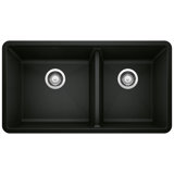 Precis SILGRANIT 33" L X 18" W Double Bowl Undermount Kitchen Sink