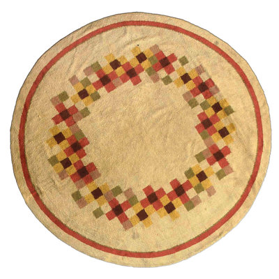 Tapis rond en laine fait à la main de qualité supérieure 6 pi 3 po x 6 pi 3 po