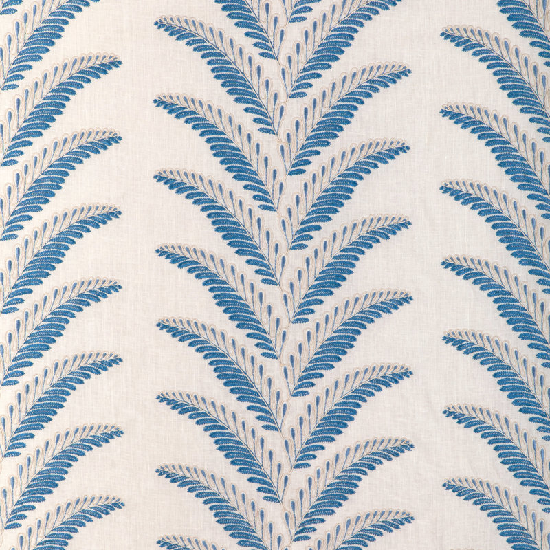 La Menagerie Fougere Emb Fabric, Blue