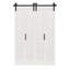 Porte de grange pliante 84 po en bois manufacturé 84 po - apprêtée avec la quincaillerie d'installation-99309709