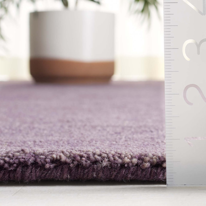 Roxy Solid Color Hand Woven Hand Tufted Wool/Cotton Area Rug in Purple, Rectangle 5' x 8'