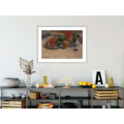 Nature morte avec des mangues et une fleur d'hibiscus par Paul Gauguin - Impression sur toile encadrée
