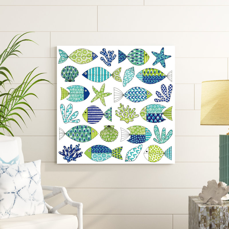 " Fish Tale I " by Nancy Green Painting Print, 36" H x 36" W 