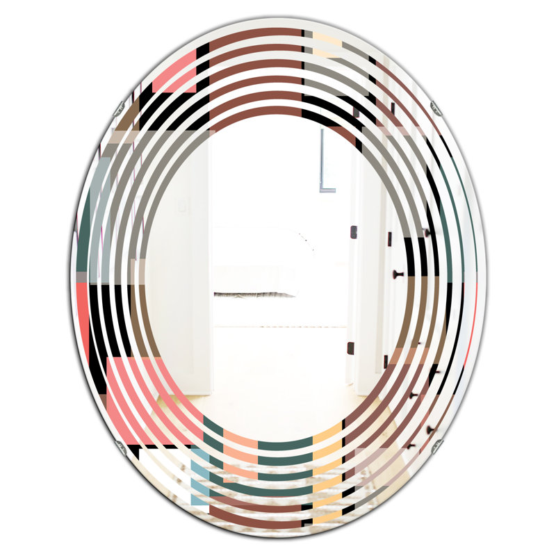 Miroir mural sans cadre wave square design ii modern, H 31,5 po x l 23,7 po