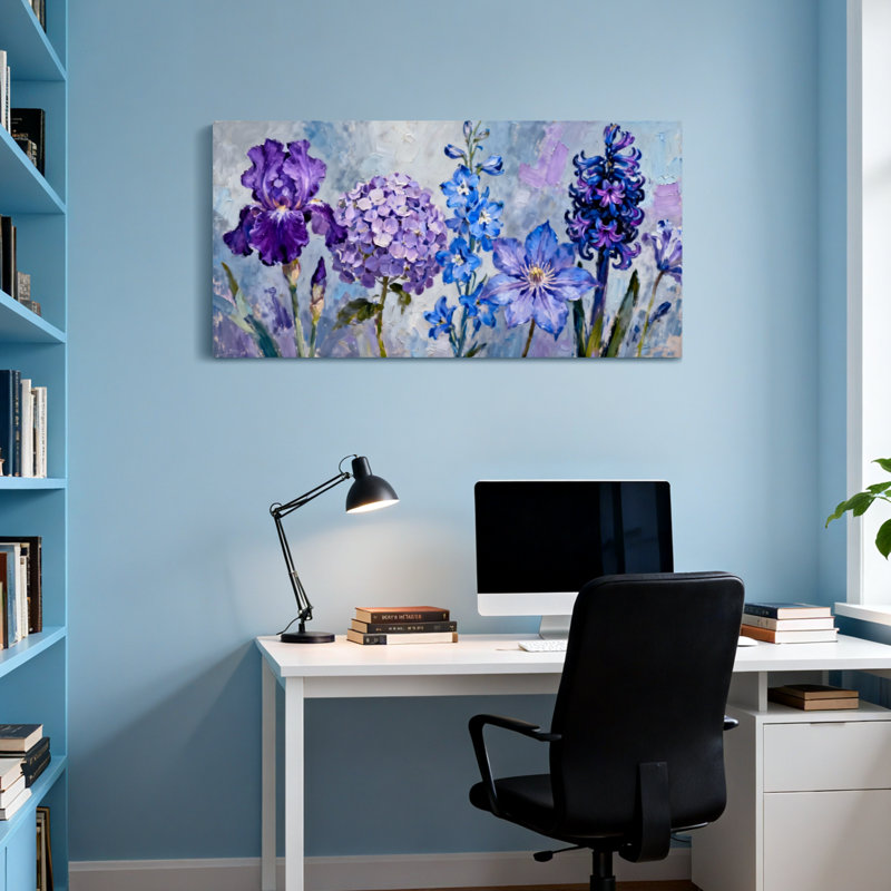 Plantes et fleurs, reproduction d'art sur toile, H 24 po x l 48 po
