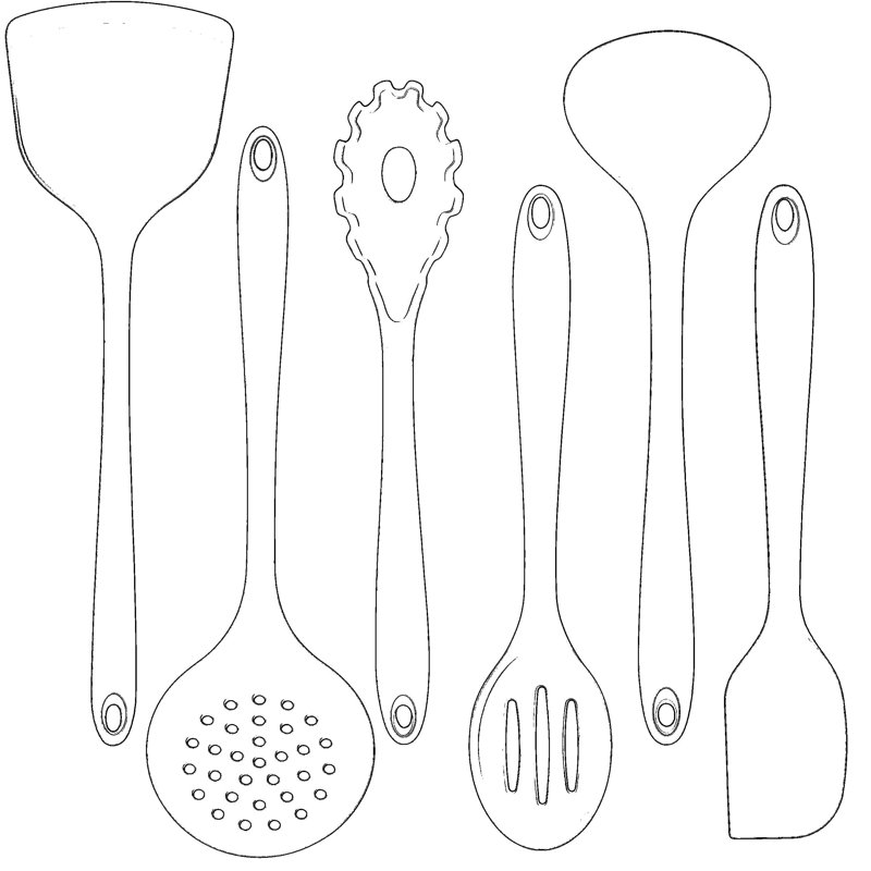 Ensemble de 6 ustensiles de cuisine en silicone, ustensiles de cuisine bleu marine pour batterie de cuisine antiadhésive, silicone de qualité alimentaire, va au lave-vaisselle, ensemble de gadgets de cuisine résistants à la chaleur