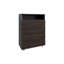 Commode, 4 tiroirs, 1 tablette, gris mat / chêne foncé